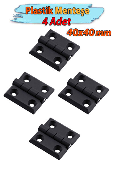 Badem10 Plastik 40x40 mm Yaprak Menteşe 4 ADET SET Dayanıklı Dolap Çekmece Kapak Mobilya Menteşe Küçük