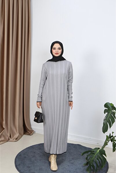 NİSUM MODA Mercerized Dress with Braided Hair