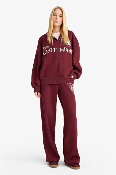 DeFacto Back to School Coool Harry Potter Wide Leg Slogan Patterned Thick Fabric Trousers F8945Ax25Au