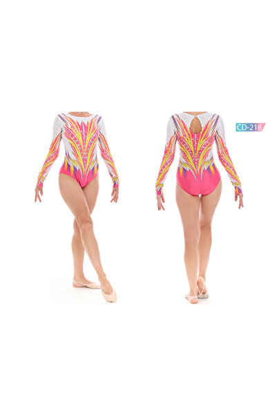 Rhytmine CD-218 Baskılı Cimnastik Mayo