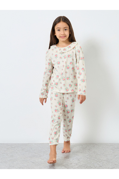 Styli Girls Floral Print Top and Pyjama Set
