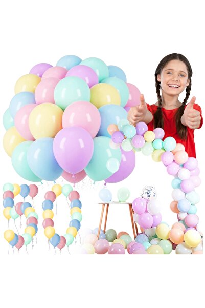 2H Baloane colorate pastel pentru petrecere de ziua de naștere, 25 cm, rezist...
