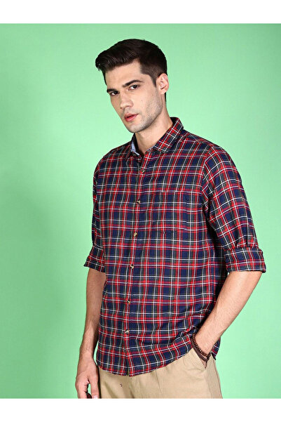 HardSoda By Styli Men Checked Spread Collar Shirt