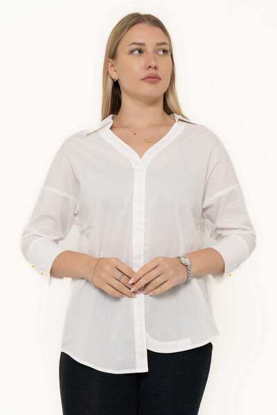 Yola Solid V-Neck Long-Sleeve Top