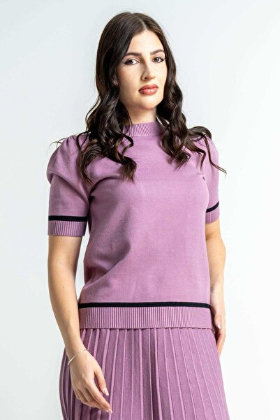 mica Solid Ribbed Half-Sleeve Top