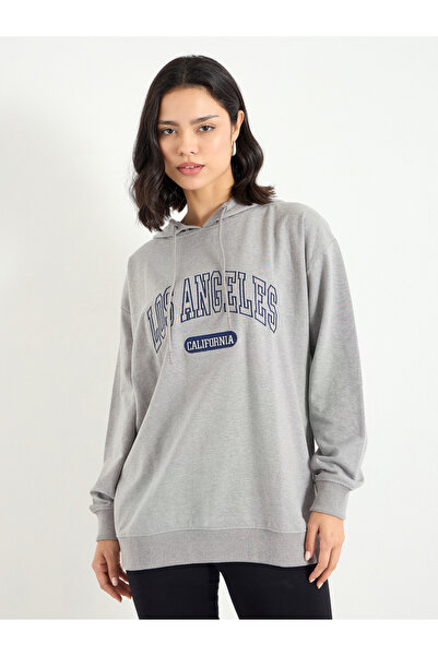 Styli Grey Los Angeles Embroidered Hoodie