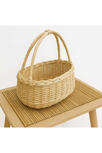 My Family Doğal El Örgüsü Hasır Sepet – Bohem Dekoratif Saklama