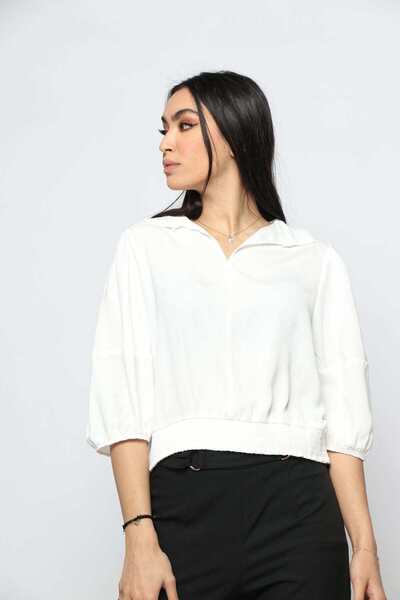 Nichii Solid Short 3/4-Sleeve Top