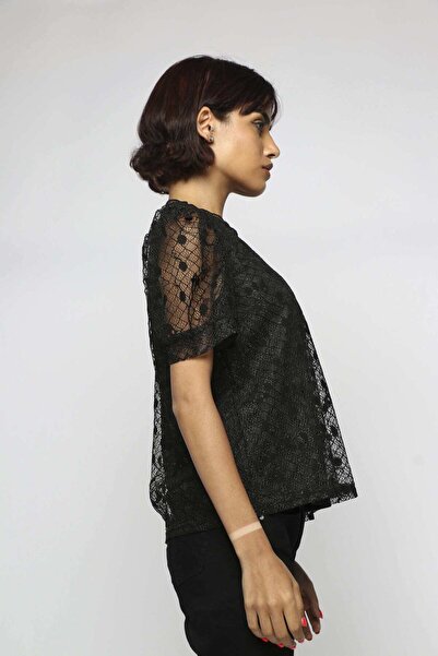 mica Short-Sleeve Sheer Top