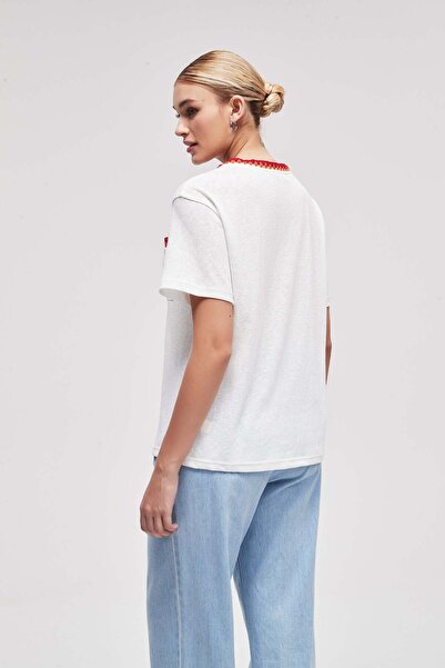 Livia Printed Crew Neck Half Sleeve Top