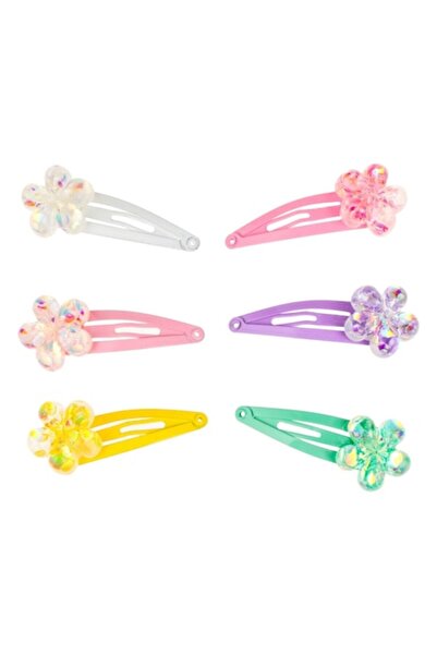 OEM Set de 6 agrafe metalice de păr, multicolore, model floral 3D, 5 cm