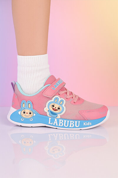 JOJO KIDS Girl's leather sports shoes, velcro sneakers, thick sole.