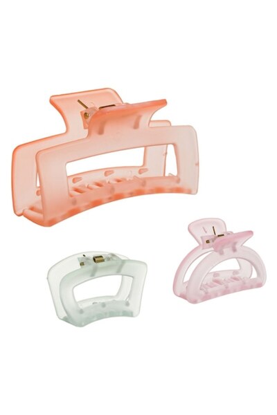 SHOPIENS Σετ 3 γυναικείων τσιμπιδάκια μαλλιών Shopiens®, παγωμένη ματ υφή, πο...