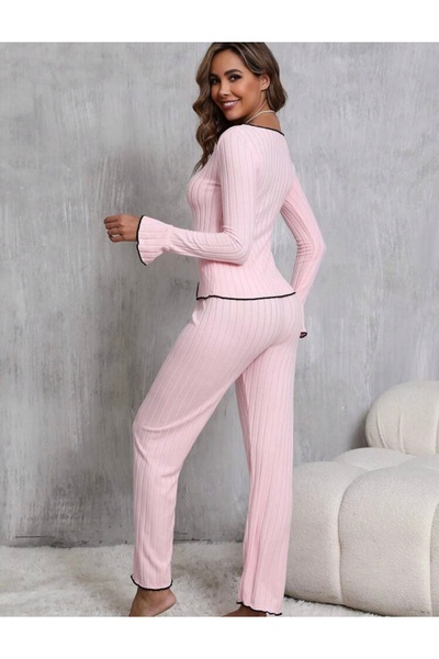 LUVIENNA Women's Ribbed Loungewear Set Pajama Set