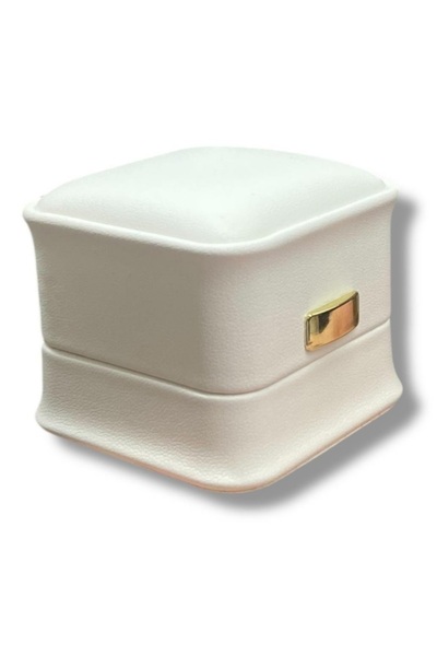 BURAK KUTU KUYUMCU MALZEMELERİ&AKSESUARLARI Deri Yüzük Kutusu Lüks (BEYAZ İÇİ...