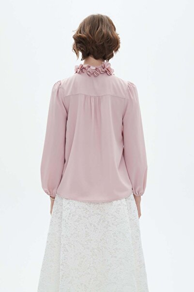 Nichii Solid Floral Long-Sleeve Top
