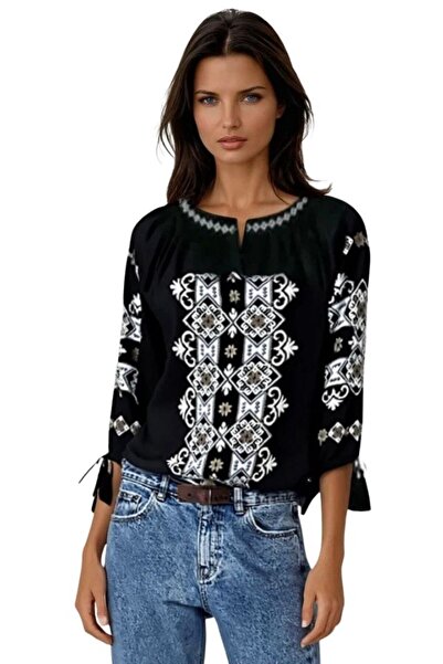 rody's forever Γυναικεία μπλούζα τύπου ie B2, πράσινη/καφέ, μέγεθος M