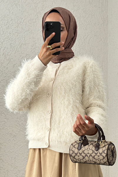 zhrcelebi Yumoş Sakallı Triko Hırka 07226 - EKRU