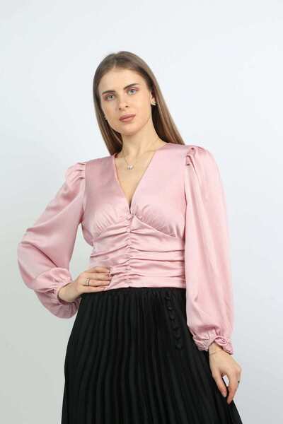 Nichii Satin V-Neck Top