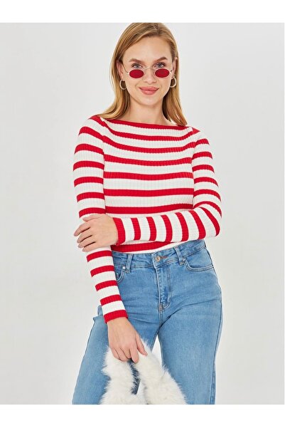 OKSHEN Women's Korspan Striped Knitwear Sweater