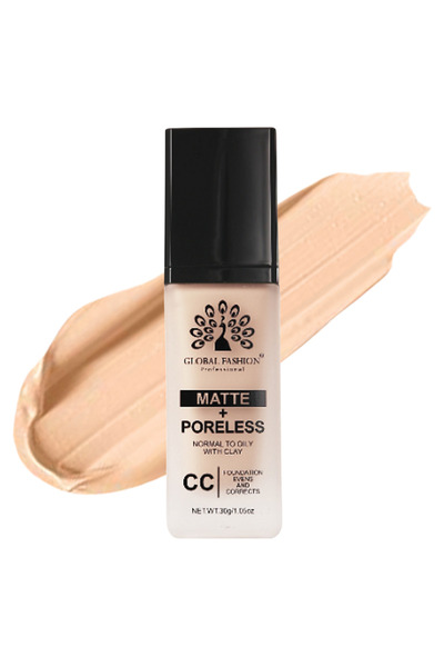 global fashion Matte & Poreless CC Foundation – 8 Shades, Oil-Control, Lightweight Buildable Coverage with SPF