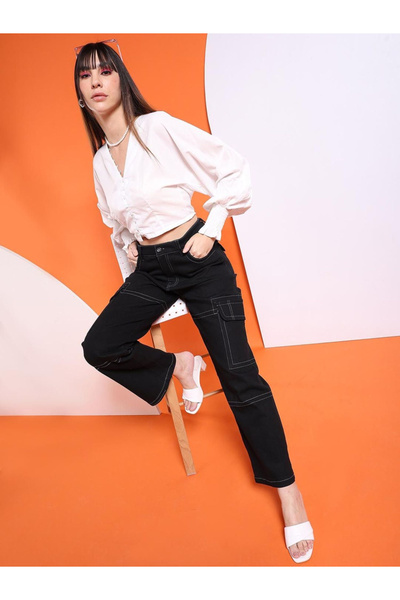 Freehand By Styli Women White Solid Crop Top