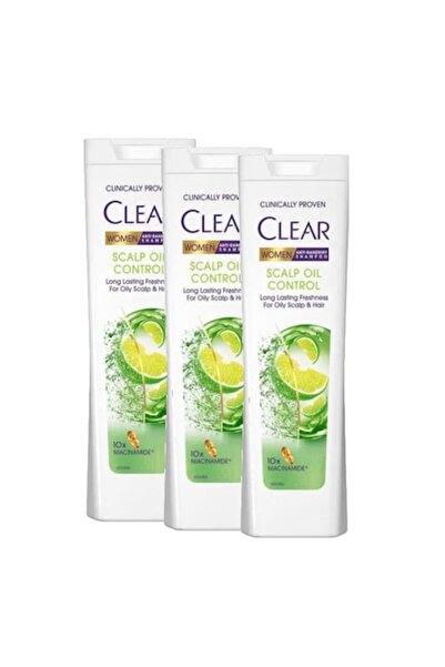 Clear Șampon anti-mătreață pentru femei, Scalp Sebum Control, 3 x 360 ml