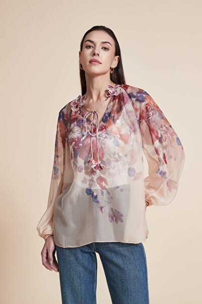 Yola Printed Floral Long-Sleeve Top