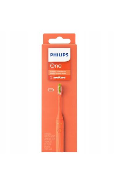 Philips Sonicare One HY1100/51 electric toothbrush, sonic, battery-powered, orange