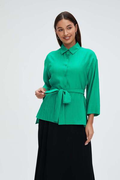 mica Long Sleeve Tie-Waist Top