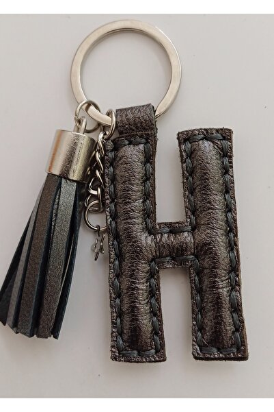 Durush Collection سلسلة مفاتيح من الجلد الطبيعي على شكل حرف 'H'