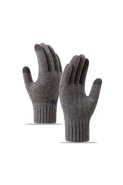 Flippy Men's Gloves, Flippy, Model H, Touchscreen Function, Knitted Acrylic Material, Dark Gray