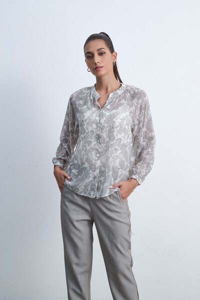 Livia Printed Long-Sleeve Top