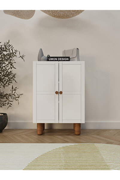 umondesign Country 4 Raflı 2 Kapaklı Ayakkabılık Çok Amaçlı Dolap Ayaklı Deko...