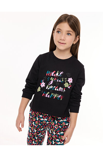 Victor and Jane By Styli Girls Graphic Floral Top and Pants Set