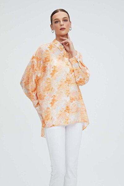 Nichii Floral Shirt-Collar Top