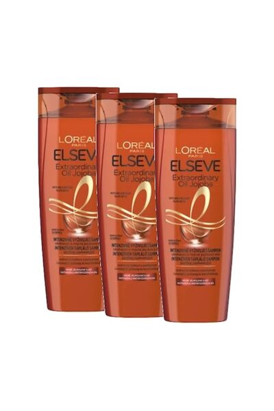 ELSEVE Șampon pentru păr foarte uscat cu ulei extraordinar de jojoba, 3 x 400 ml