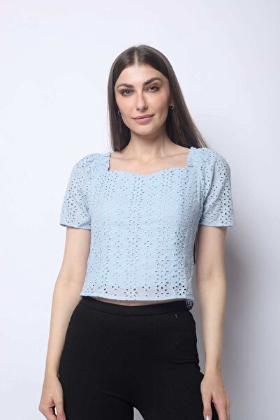 mica Short-Sleeve Square-Neck Top