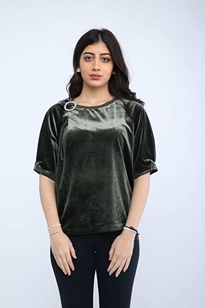 mica بلوزة سادة بأكمام 3/4