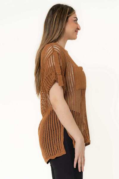 Yola Lace Detail Checkered Top