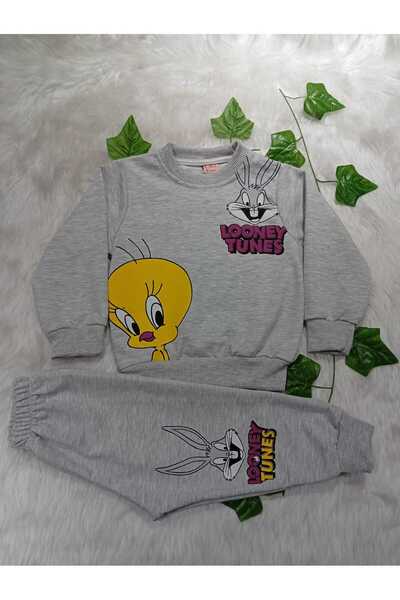 Burç 2-Thread Compact Combed Cotton Seasonal Bird Printed Girls' Set