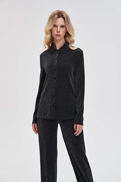 Livia Ribbed Button-Front Long-Sleeve Top