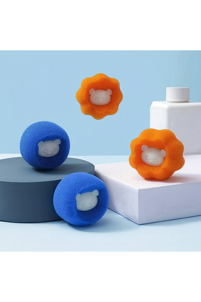 AROMENZA Panda Laundry Balls Set of 4 – Anti-Lint and Hair Remover, Washing Machine Washing Aid