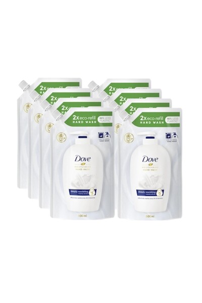 Dove Set 8 x Rezerva sapun lichid Original, 1/4 crema hidratanta, 500 ml