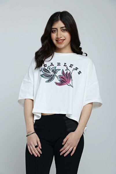 Kitschen Oversized Cotton Half-Sleeve Top