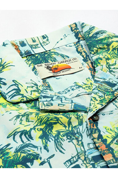 The Indian Garage Co By Styli Men Tropical Palm Print Shirt and Shorts Co-Ords