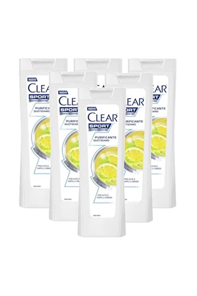 Clear Anti-dandruff Shampoo Sport Purificante, 6 x 225 ml