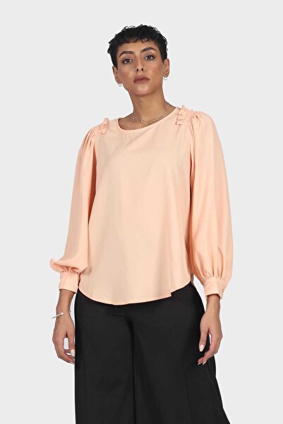 Nichii Solid Puff-Sleeve Top