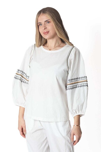 Yola Solid Long-Sleeve Top with Flared Sleeves