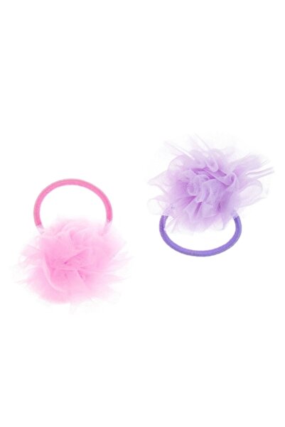 SHOPIENS Set de elastice de păr (charm din tul), 2 buc — roz și liliac